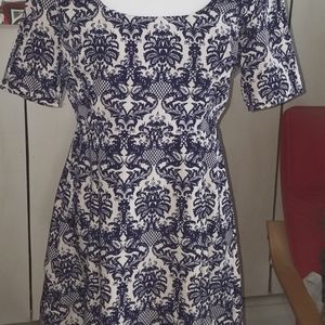 Alya Navy & Cream Mini Dress - Size Medium